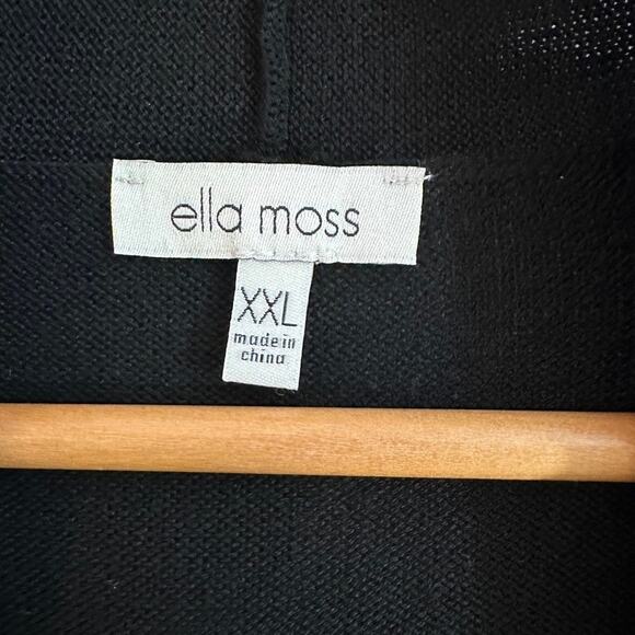 Ella Moss Karla Black Open Lightweight Long Sleeve Knit Cardigan Sweater XXL - Picture 3 of 7